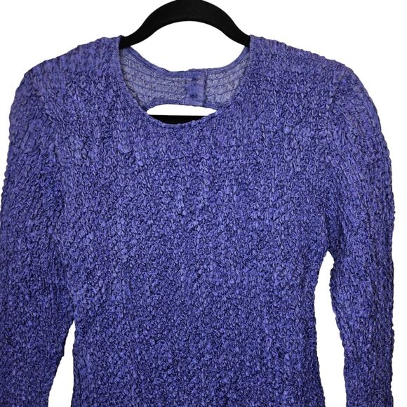 NWT Samsoe Samsoe Womens L Bianca Iris Bloom Crinkle Long Sleeve Mini Dress - Picture 6 of 15